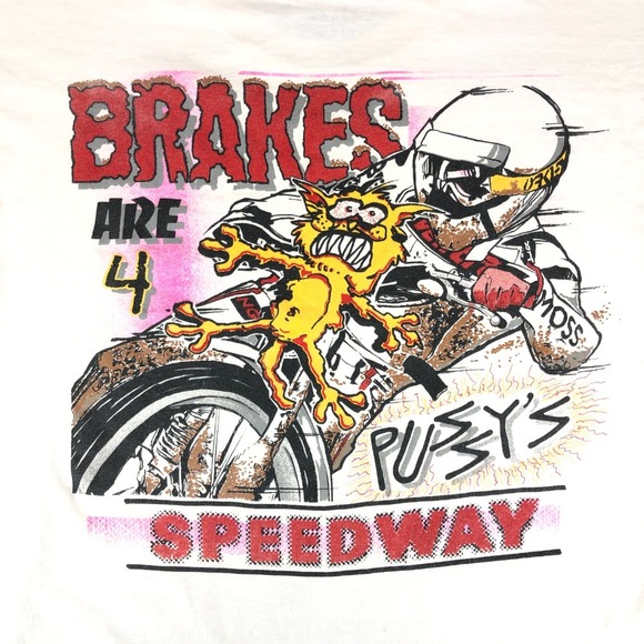 Bay Side Speedway T-Shirt Mens XL Brakes Are 4 Graphic Print Short‎ Sleeve USA - Picture 2 of 8